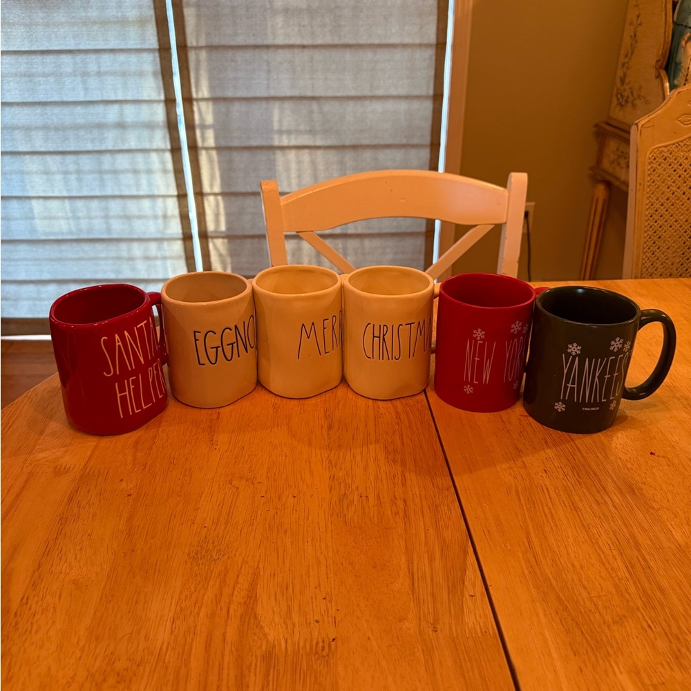 Rae Dunn Holiday Mug Collection - Red, Cream, Black